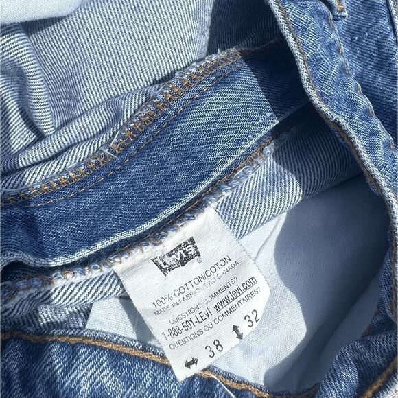 Vintage Orange Tab Levis 505 Jeans Mens 38x32 Straight Blue Denim Made In Canada - Picture 6 of 10